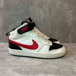 Nike Court Borough Mid 2 Sneakers CD7782-110 Womens sz 8.5 - white/red
